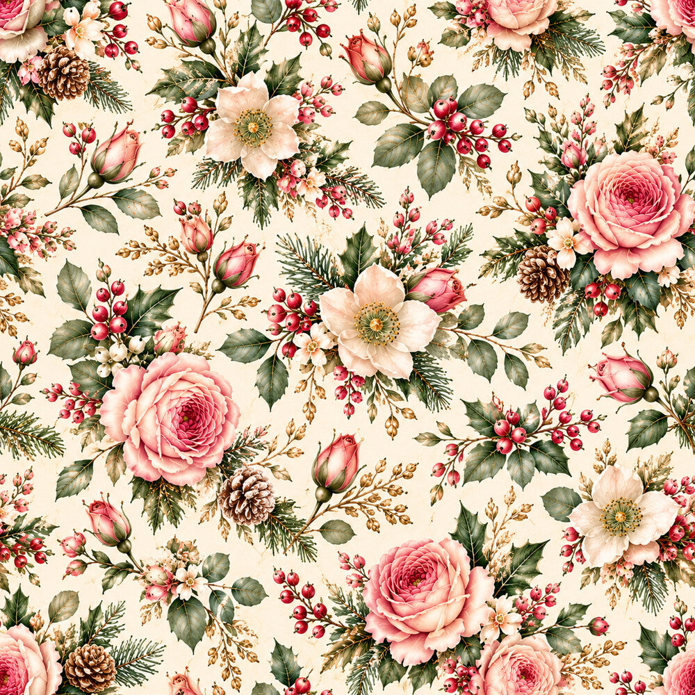 Christmas Rose Cottage Fat Quarter Bundle