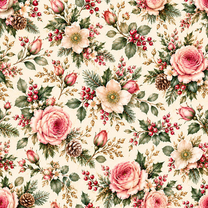 Christmas Rose Cottage Fat Quarter Bundle