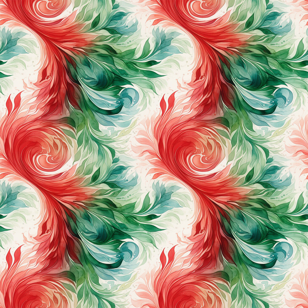 Watercolor Christmas Swirls Fat Quarter Bundle