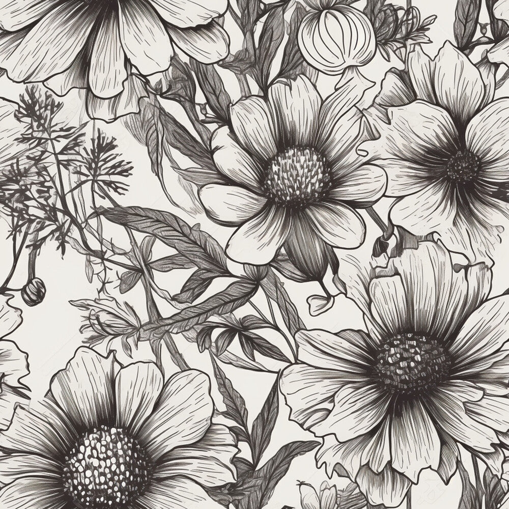 Peonies Pencil Sketched Fat Quarter Bundle