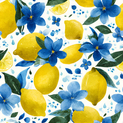 Summer Portuguese Azulejo Lemon Fat Quarter Bundle