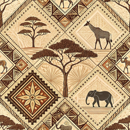 African Mud Cloth Line Art Fat Quarter Bundle
