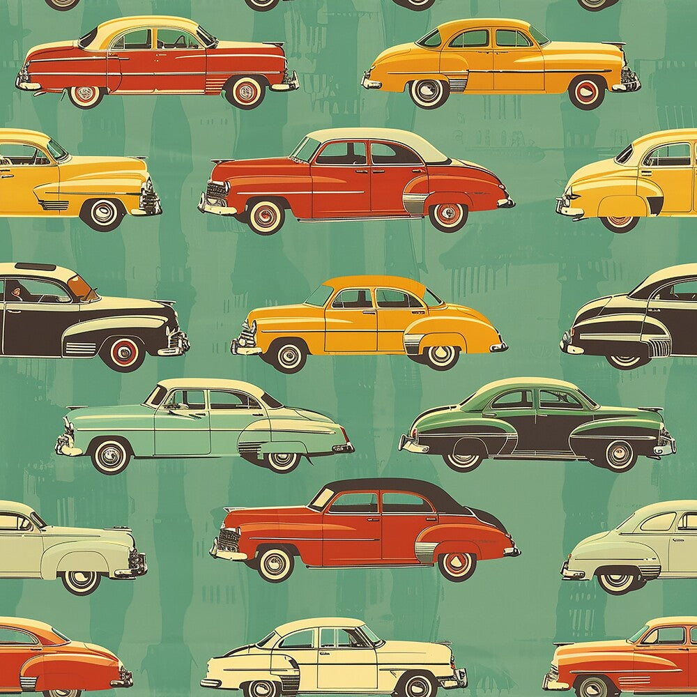 Midcentury Cars Fat Quarter Bundle