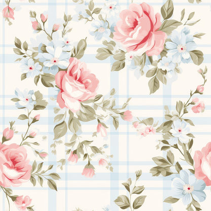Shabby Chic Floral Plaid Fat Quarter Bundle