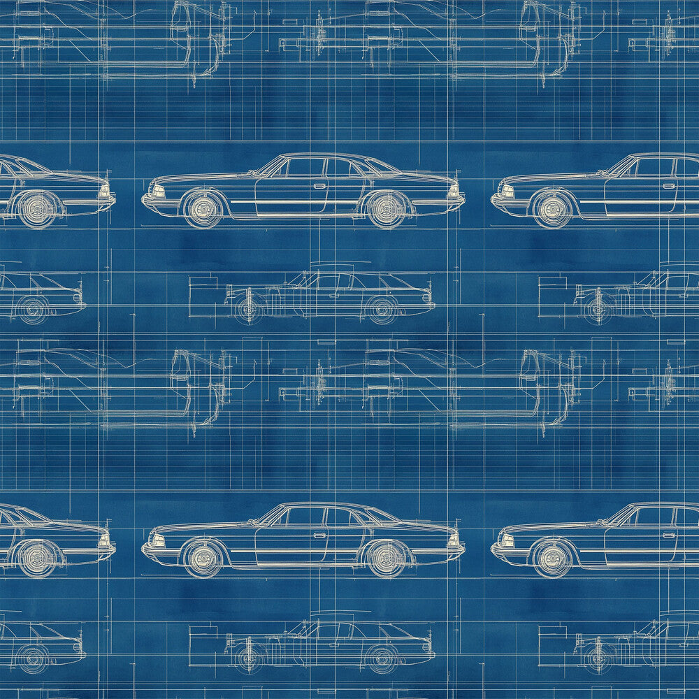 Vintage Car Blueprint Fat Quarter Bundle