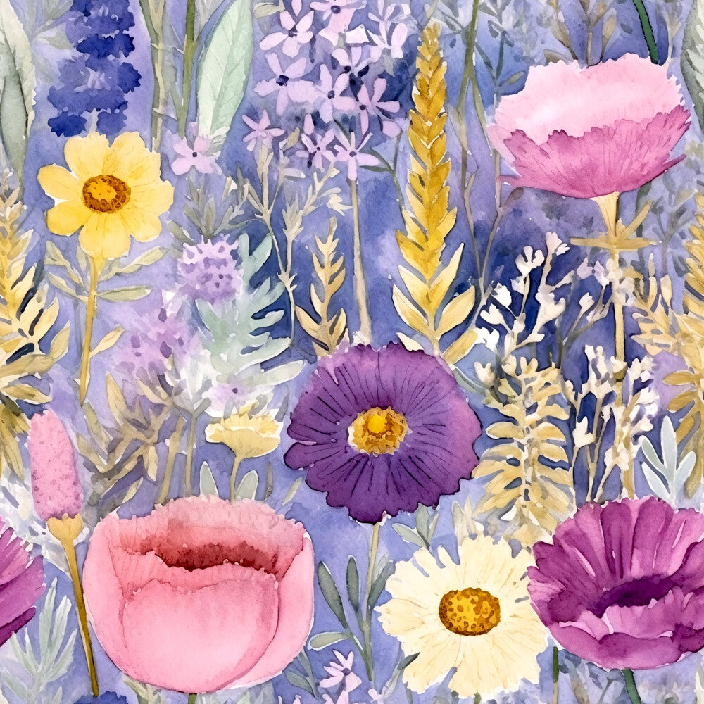 Periwinkle Purple Pink Floral Fat Quarter Bundle