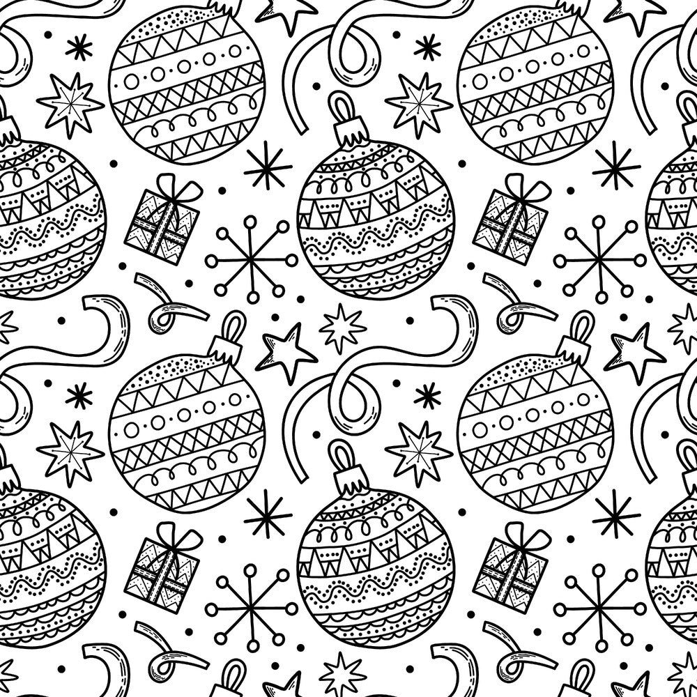 Black and White Christmas Sketches Fat Quarter Bundle