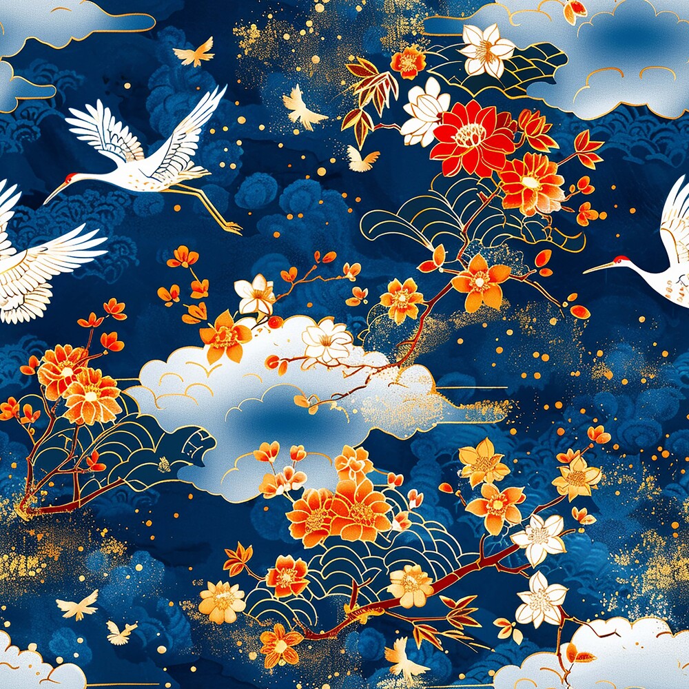 Japanese Cranes Fat Quarter Bundle