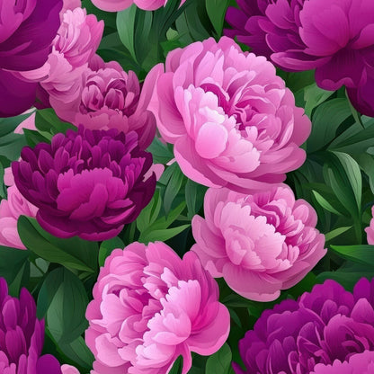 Purple and Pink Peony Flowers Fat Quarter Bundle