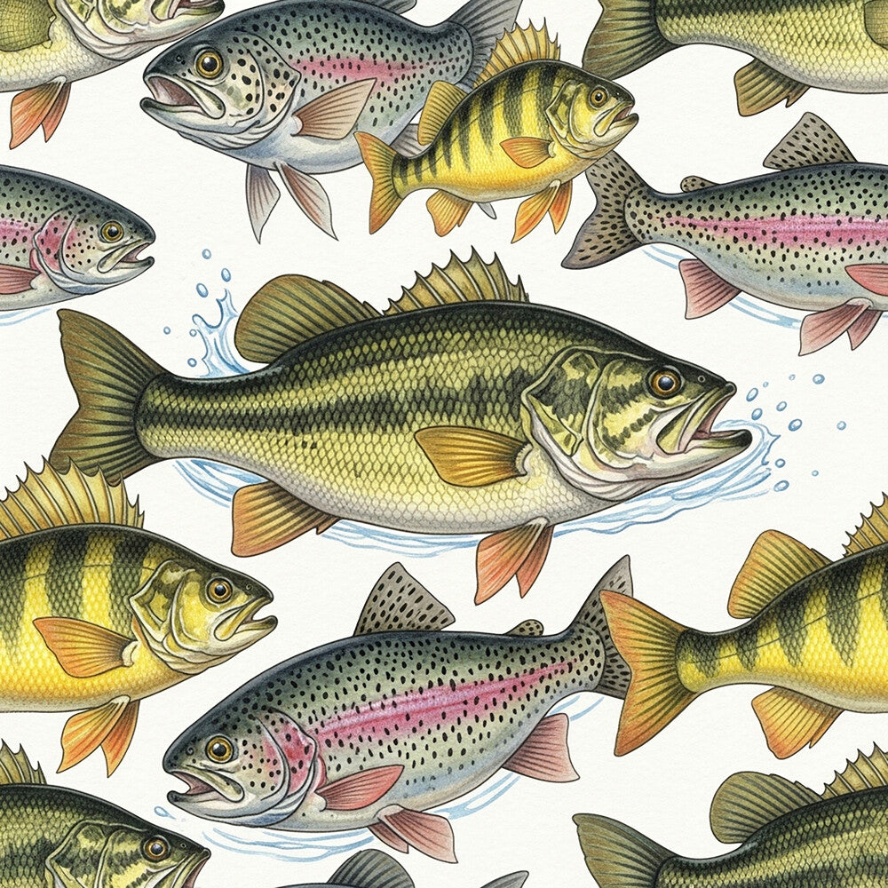 Fishing Lures And Tackle Fat Quarter Bundle