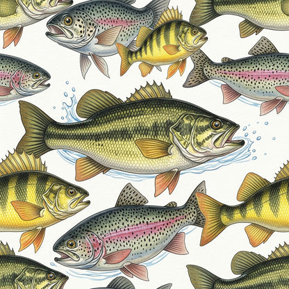 Fishing Lures And Tackle Fat Quarter Bundle