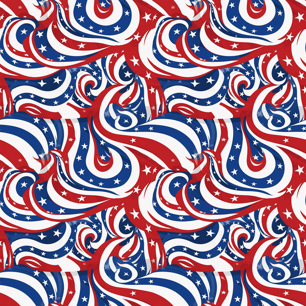USA Flag Swirls Fat Quarter Bundle