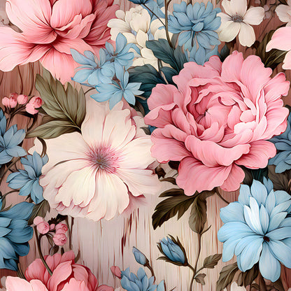 Pastel Floral Wood Fat Quarter Bundle