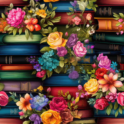 Rainbow Books and Flowers Fat Quarter Bundle