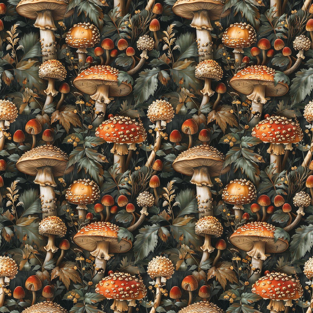 Retro Mushroom Botanical Fat Quarter Bundle