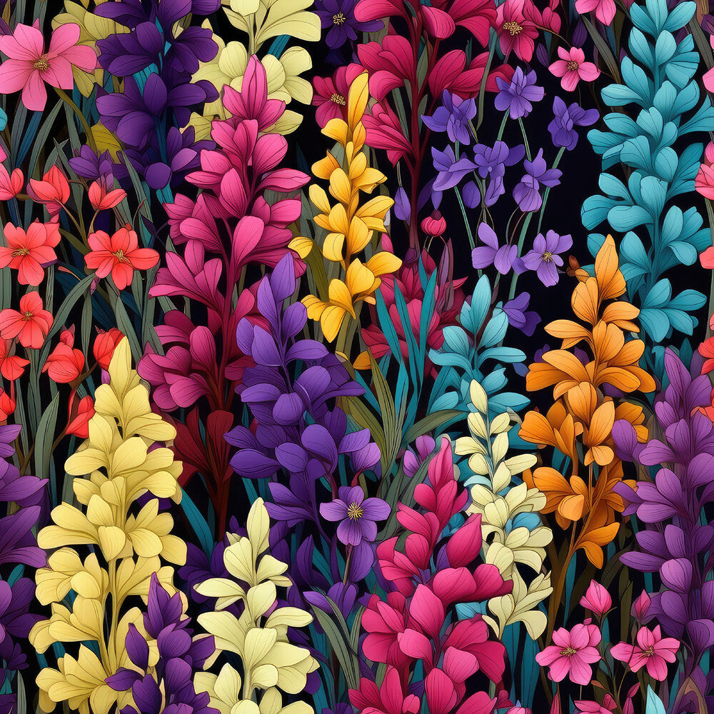 Rainbow Larkspur Flowers Fat Quarter Bundle