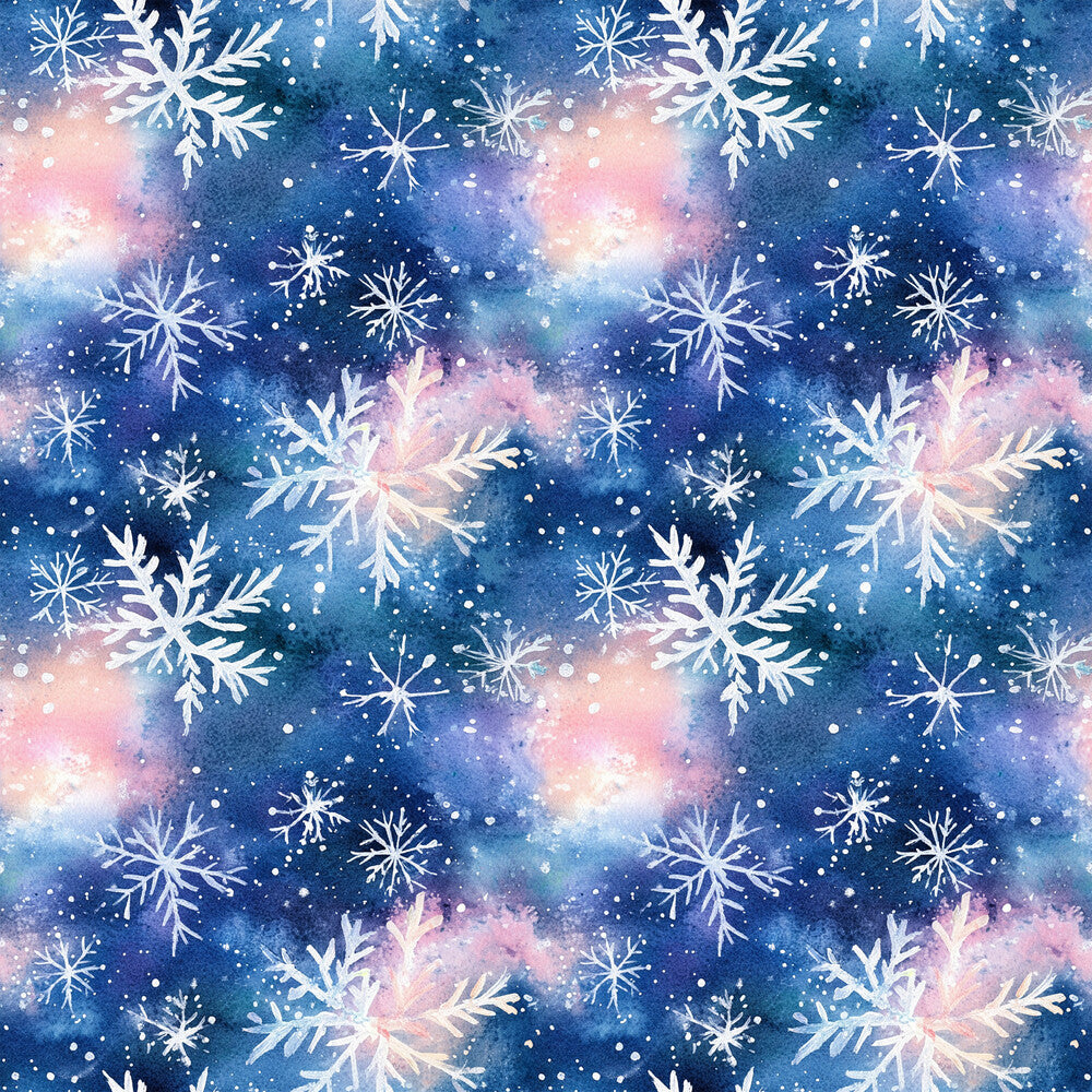 Watercolor Blue Christmas Fat Quarter Bundle