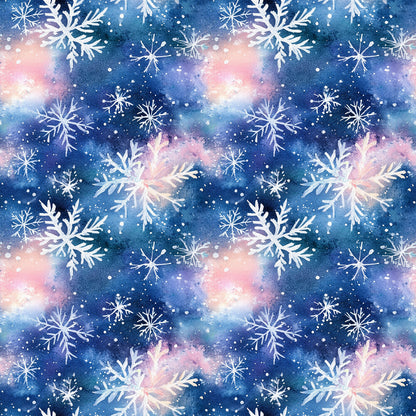 Watercolor Blue Christmas Fat Quarter Bundle