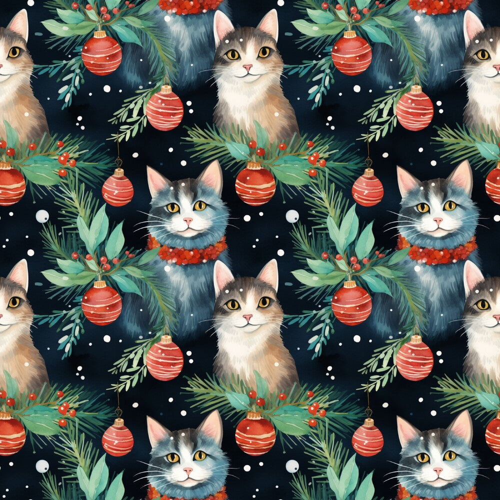 Christmas Santa Kitty Cats Fat Quarter Bundle
