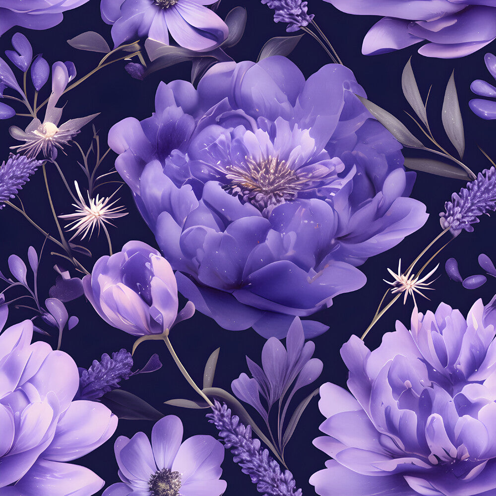Purple Night Flowers Fat Quarter Bundle