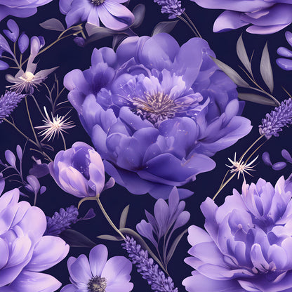 Purple Night Flowers Fat Quarter Bundle