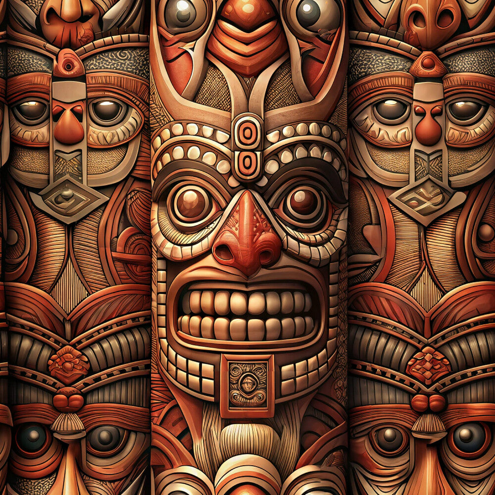 Totem Pole Tribal Figures Fat Quarter Bundle