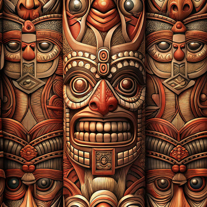 Totem Pole Tribal Figures Fat Quarter Bundle