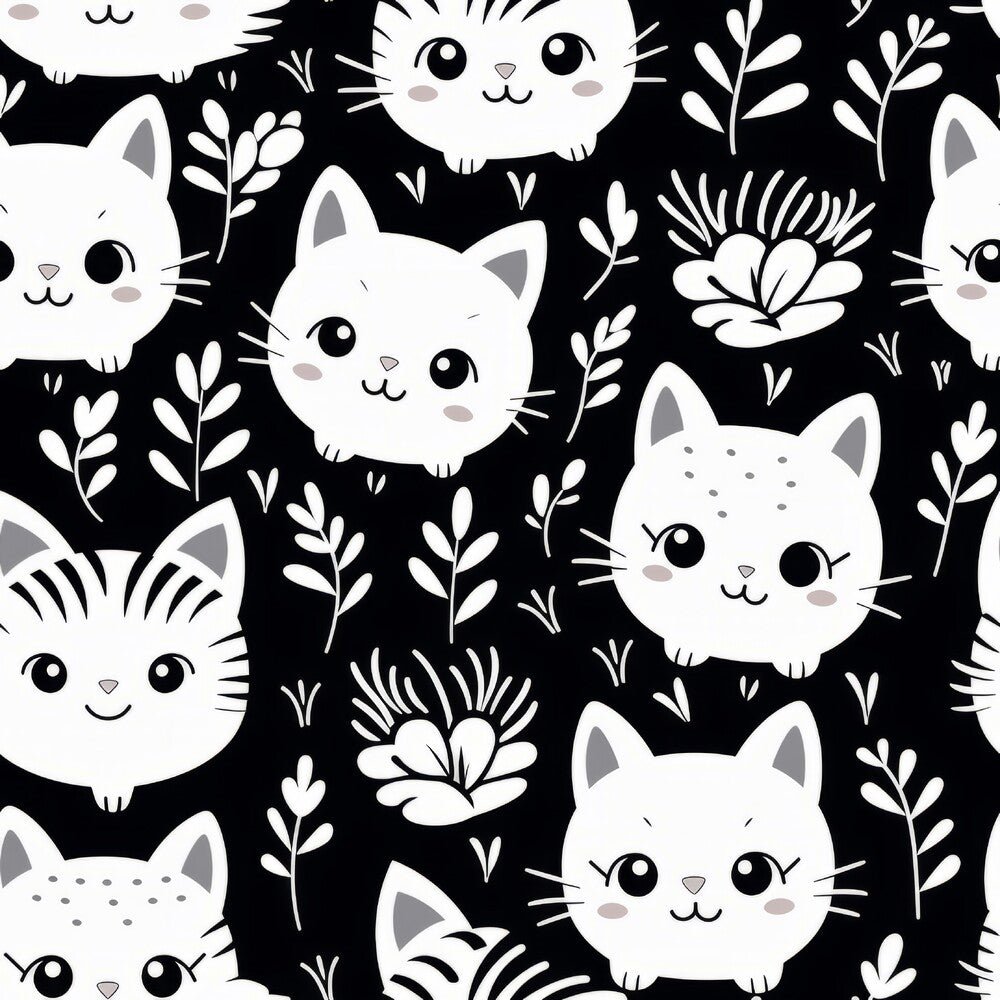 Black and White Cats Fat Quarter Bundle