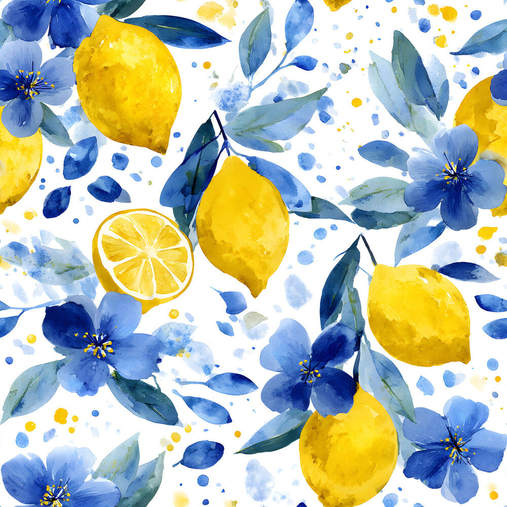 Summer Portuguese Azulejo Lemon Fat Quarter Bundle