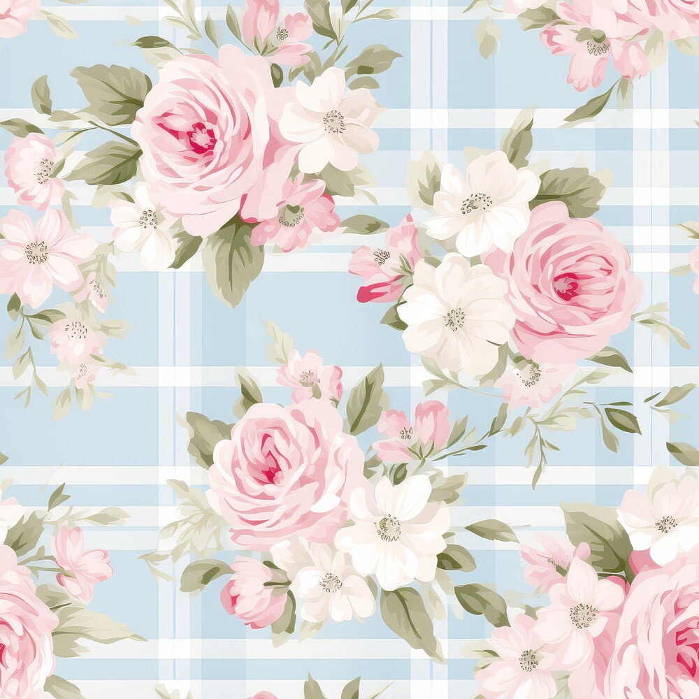 Shabby Chic Floral Plaid Fat Quarter Bundle