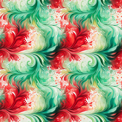 Watercolor Christmas Swirls Fat Quarter Bundle
