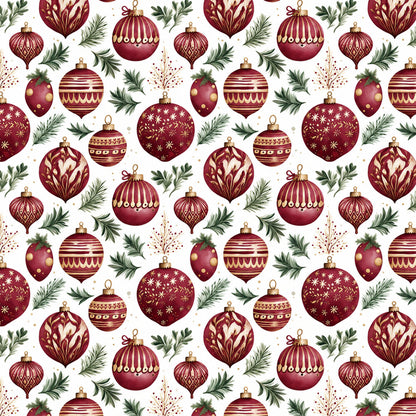 Vintage Burgundy Christmas Fat Quarter Bundle
