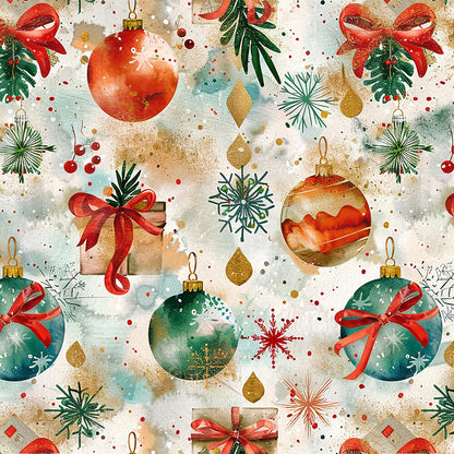 Festive Watercolor Christmas Fat Quarter Bundle