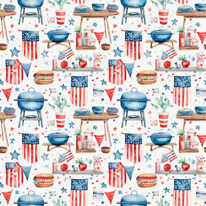 Red White and BBQ Fat Quarter Bundle
