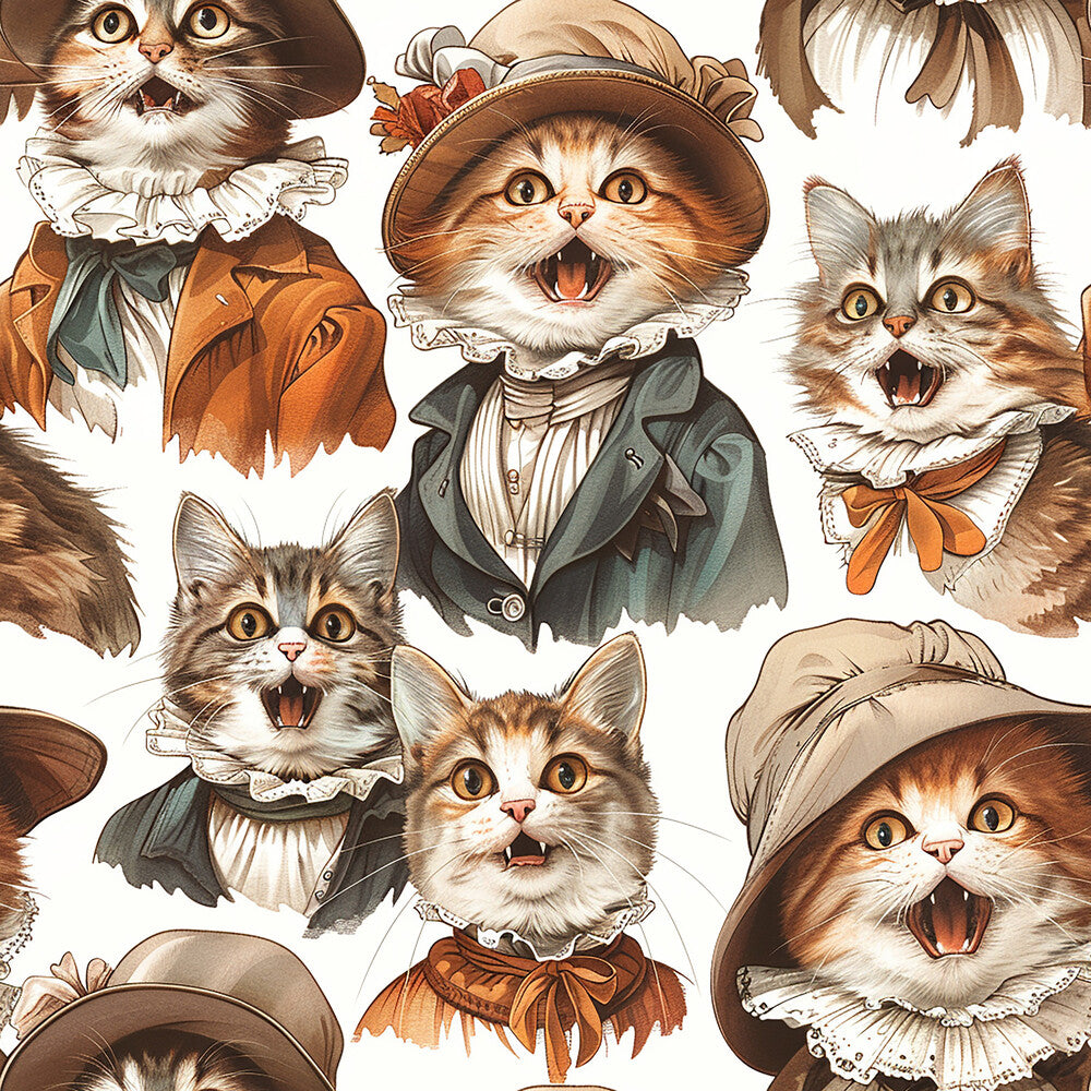 Victorian Cats Fat Quarter Bundle