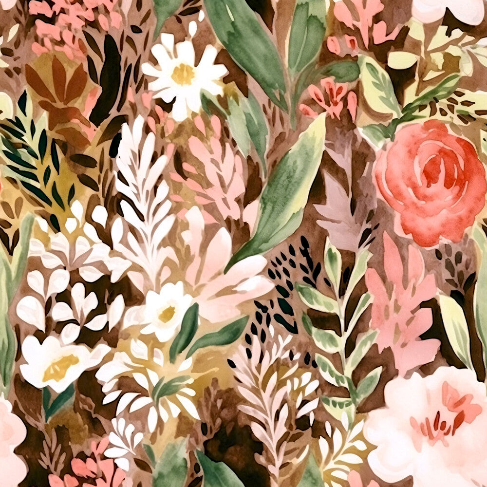 Terracotta Blush Beige Watercolor Florals Fat Quarter Bundle