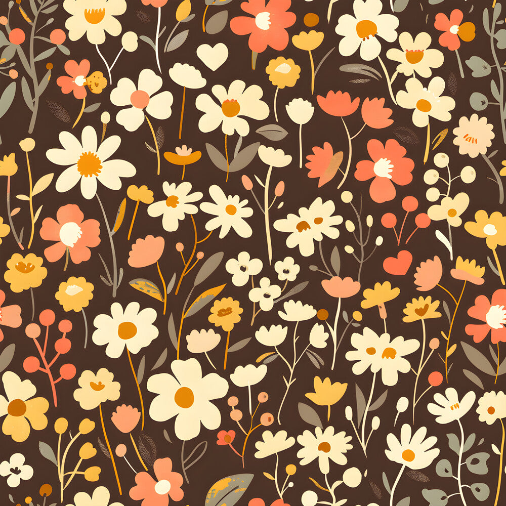 Retro Floral Daisies Fat Quarter Bundle