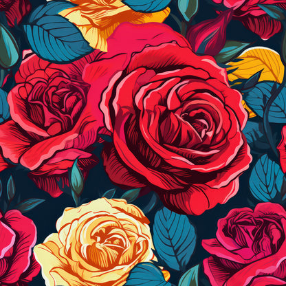 Pop Art Roses Fat Quarter Bundle
