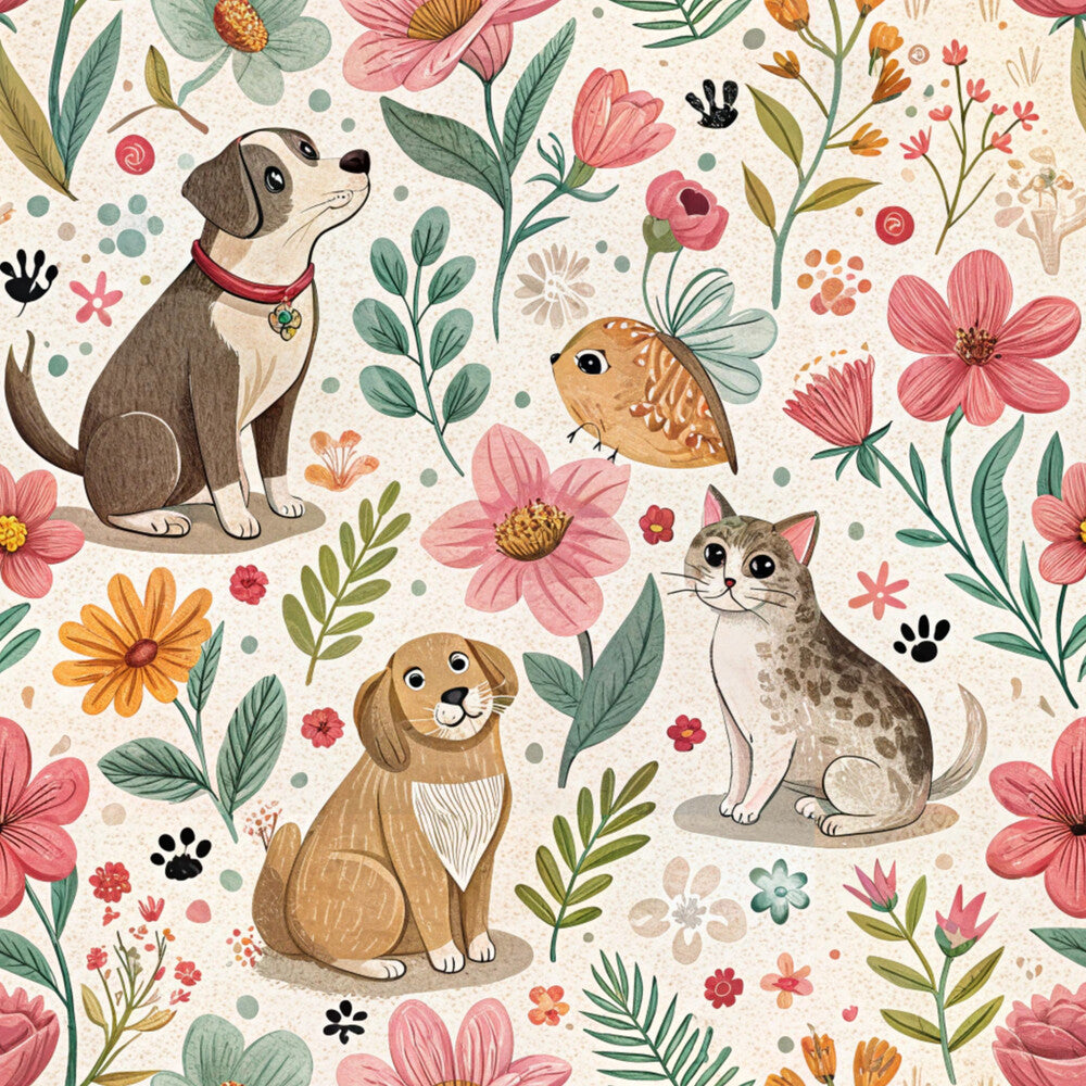 Heart and Paw Prints Fat Quarter Bundle
