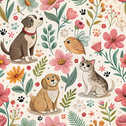 Heart and Paw Prints Fat Quarter Bundle