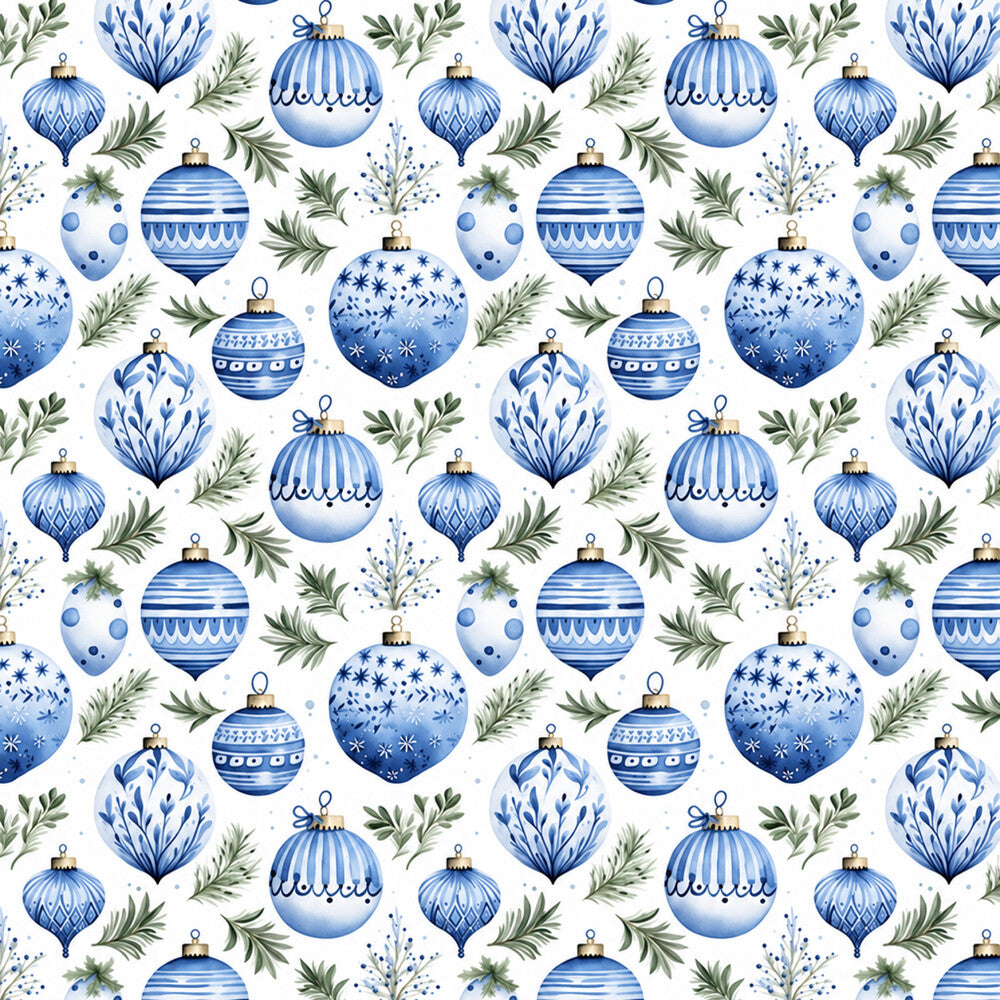 Vintage Winter Blue Christmas Fat Quarter Bundle