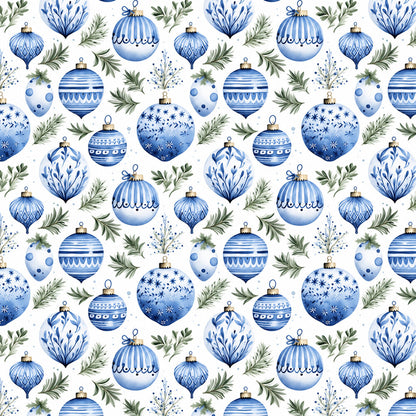 Vintage Winter Blue Christmas Fat Quarter Bundle