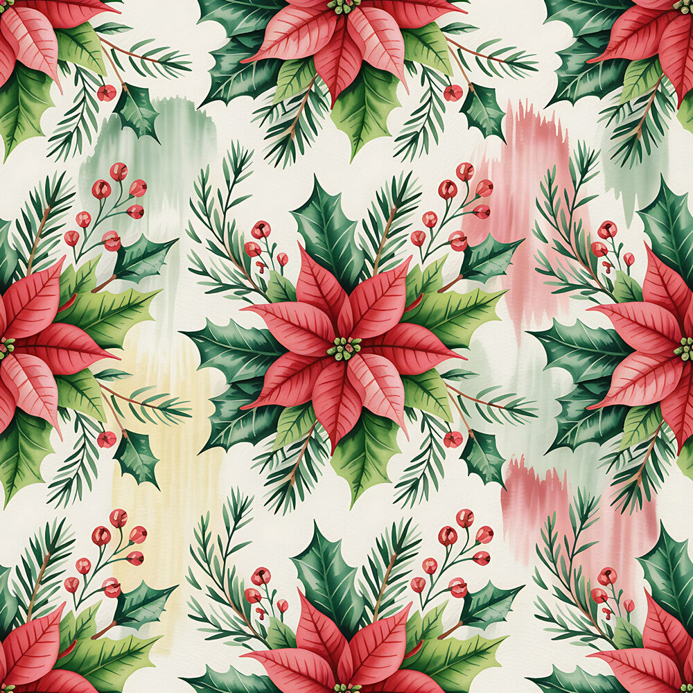 Christmas Botanical Watercolor Fat Quarter Bundle