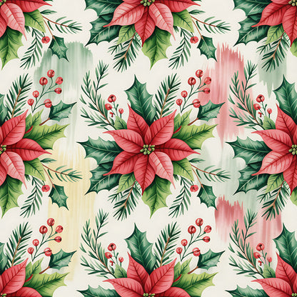 Christmas Botanical Watercolor Fat Quarter Bundle