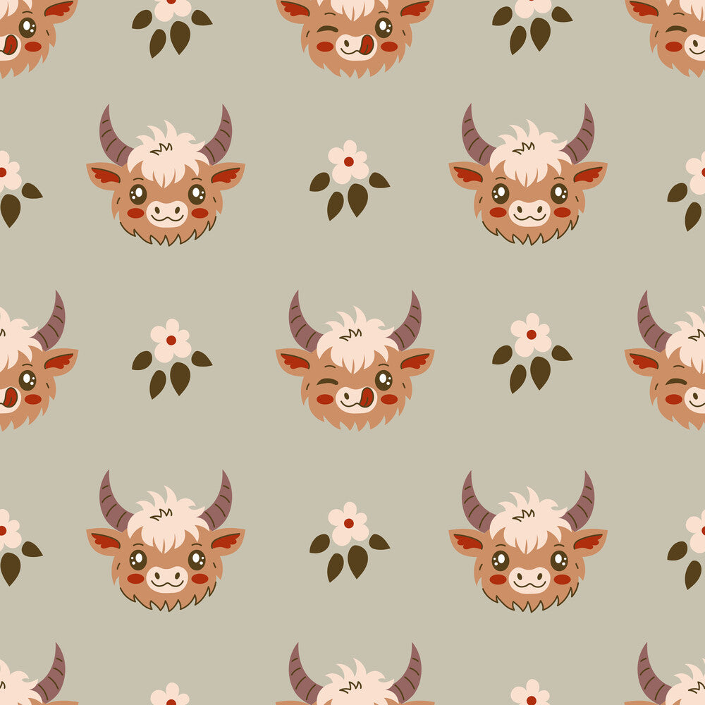 Cute Baby Highland Cows Fat Quarter Bundle