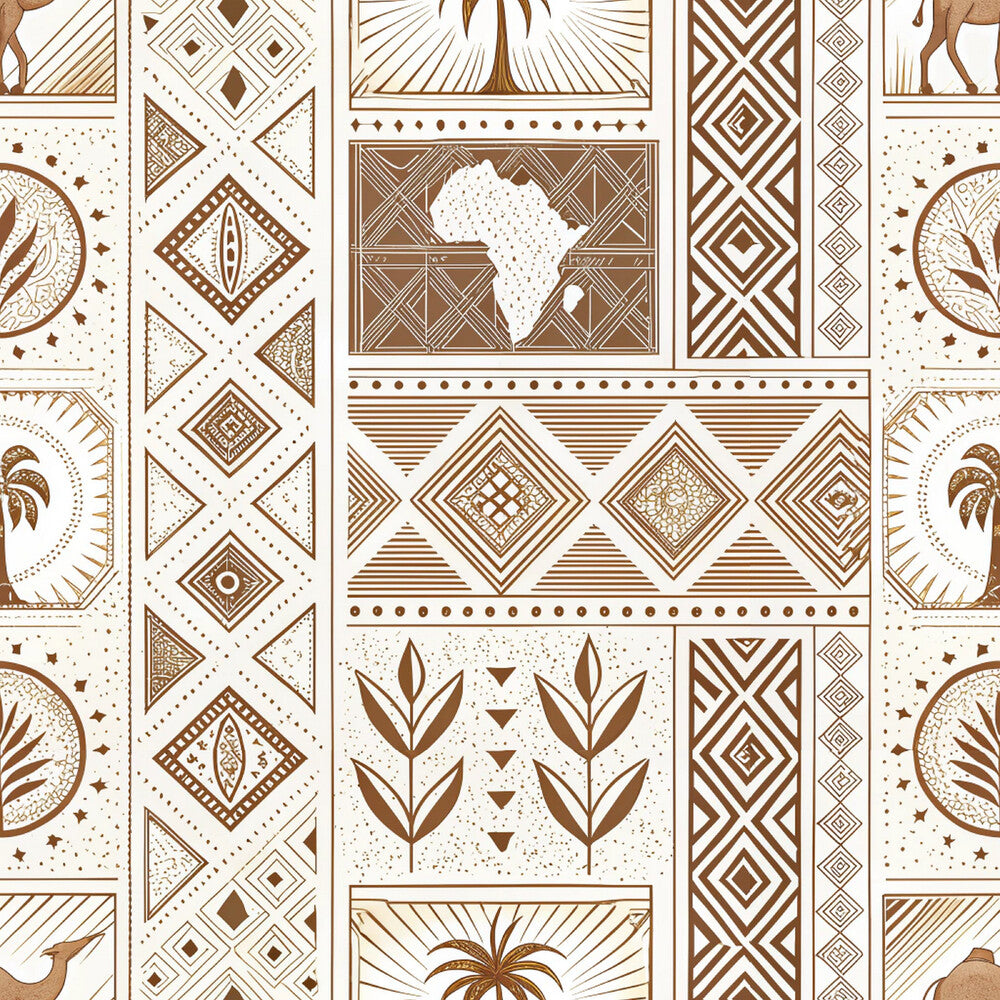 African Mud Cloth Line Art Fat Quarter Bundle