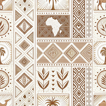 African Mud Cloth Line Art Fat Quarter Bundle