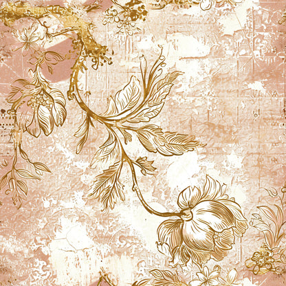 Antique Linocut Stenciled Pastel Florals Fat Quarter Bundle