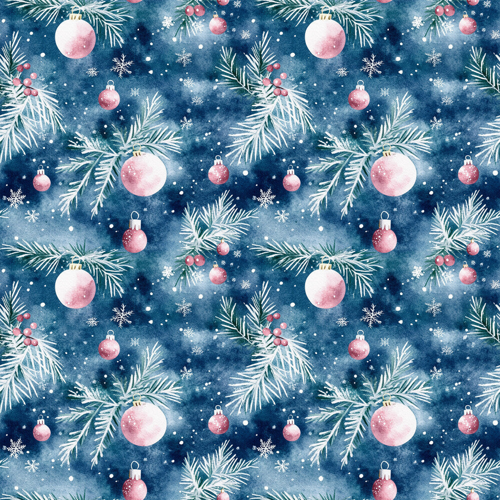 Watercolor Blue Christmas Fat Quarter Bundle