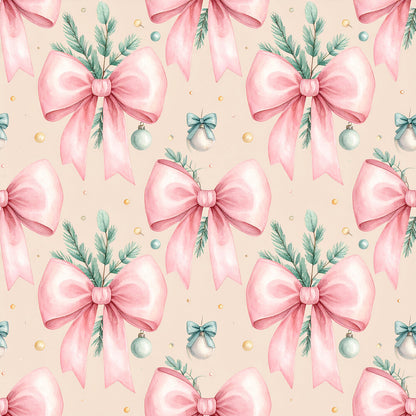 Pink Bows And Evergreen Fat Quarter Bundle